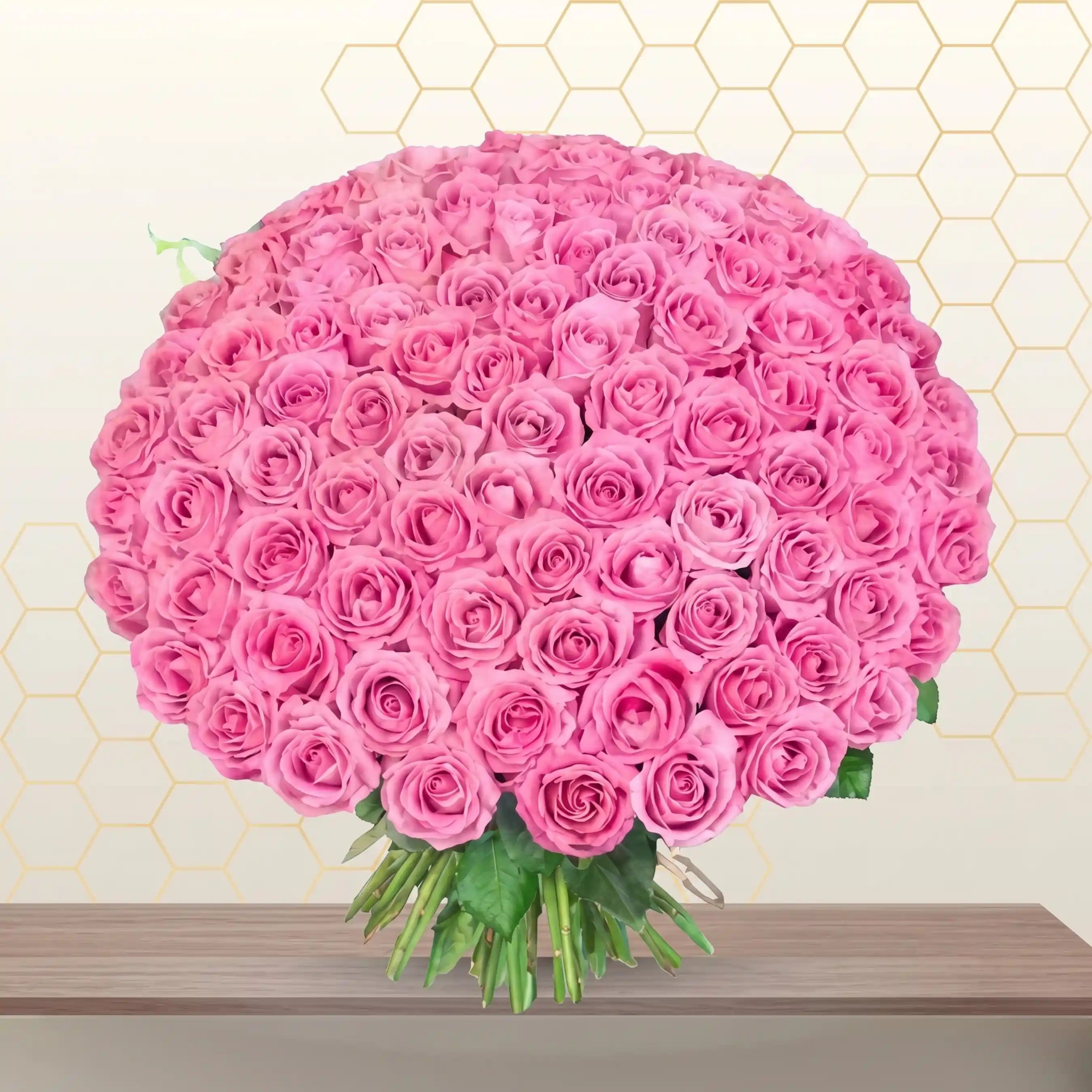 100 pink roses bunch - hundred roses bunch