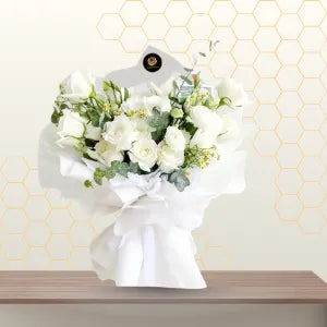 White Roses & Eustoma Bouquet Main image