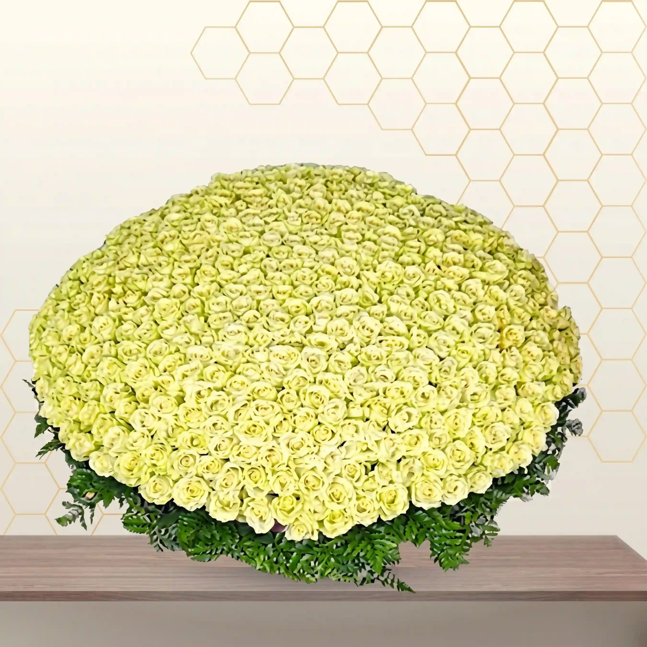 five hundred white roses arrangment Main image