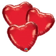 Red Heart Foil Balloon 3 Pcs