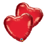 Red Heart Foil Balloon 2 Pc