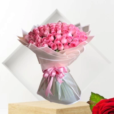 Darling - Valentine's Pink Roses Premium Bouquet