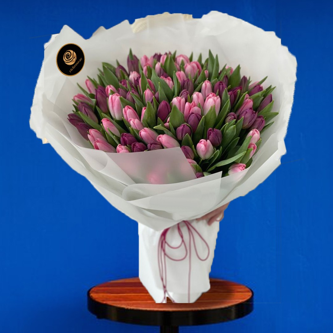 Pink Purple Tulips Bouquet