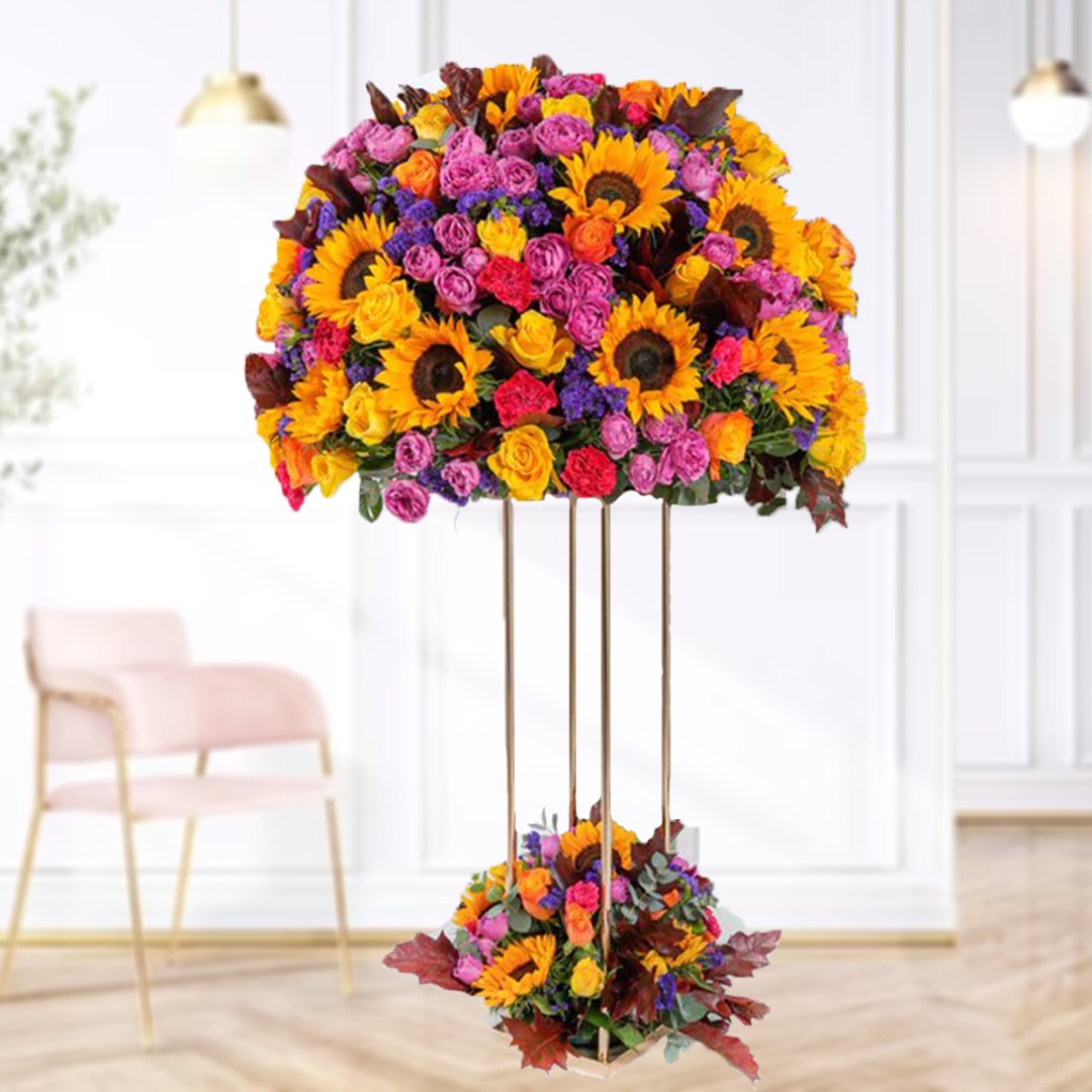 Yellow and Purple Flowers - Stand