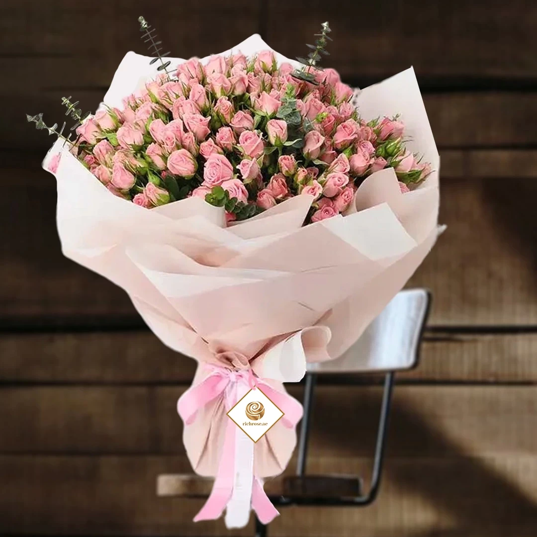 Pink Baby Roses Exotic Bouquet