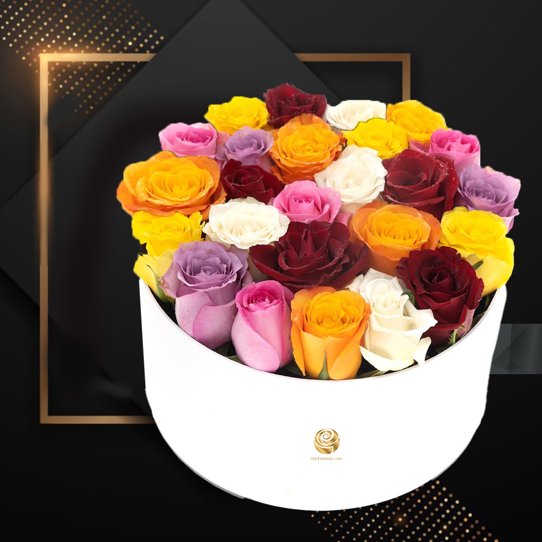 FUNAFUTI- Valentine's Mix Colors Roses in Box