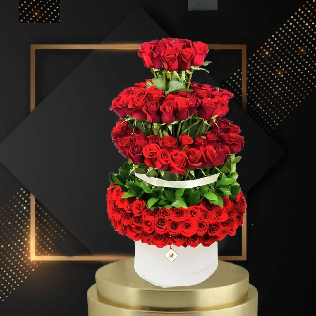 Lovely Roses -  Valentine Red Roses Step Arrangment