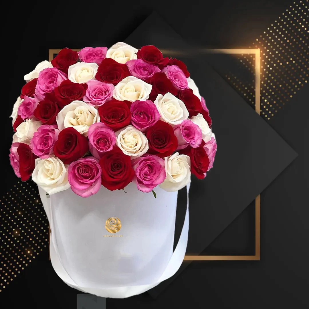 SUVA- Valentines Graceful Pink Roses & Red Roses Box