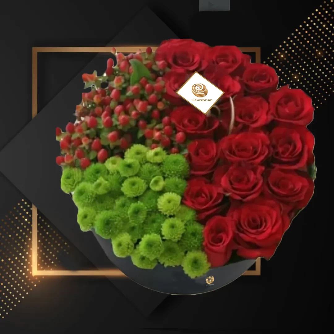 Albi - Valentine's Red and Green Flowers Box