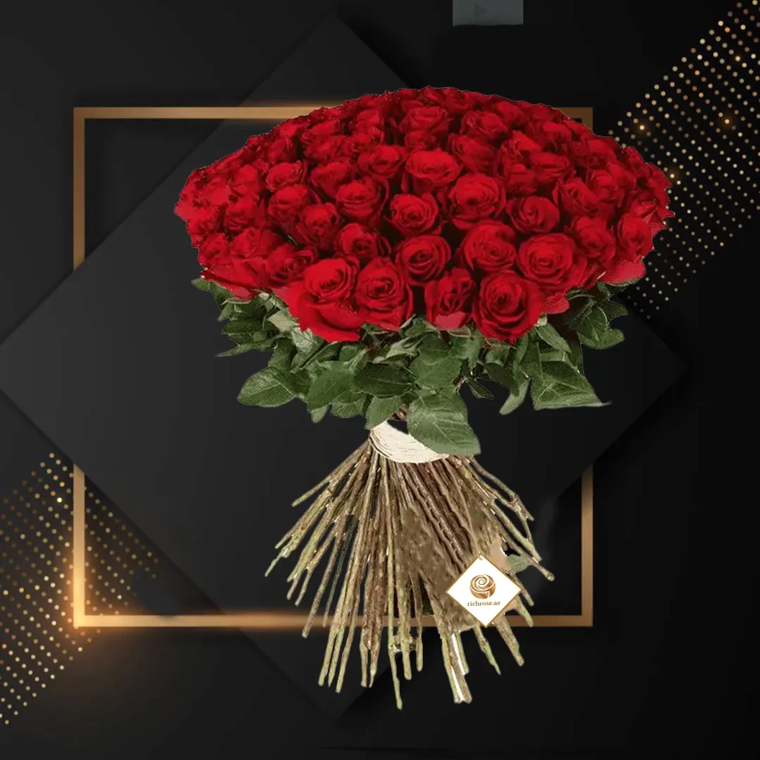 100 Long Stem Red Roses for Valentine's