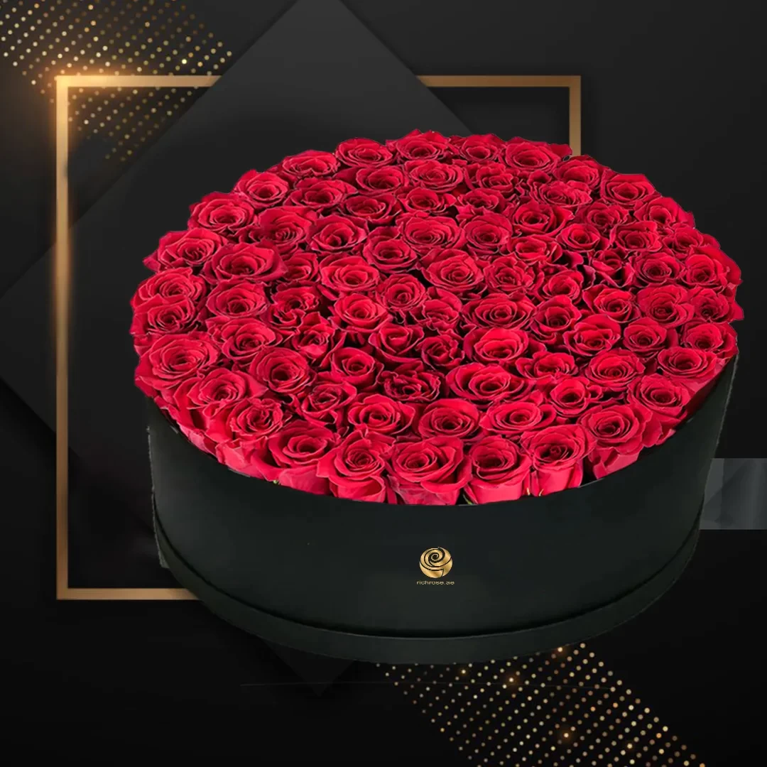 Valentines Premium Red Roses Black Box