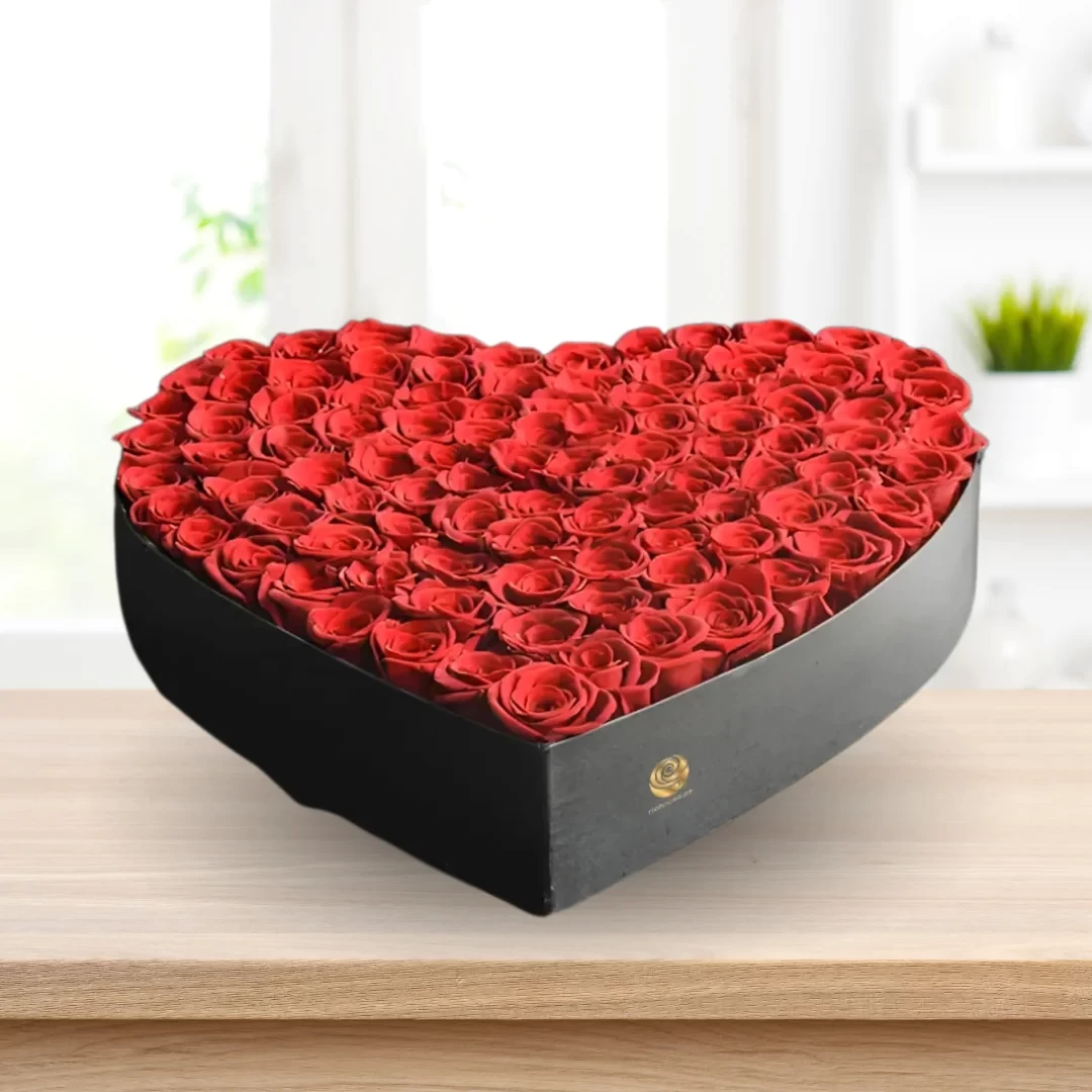 Malin -  100 Red Roses Heart Shape Box