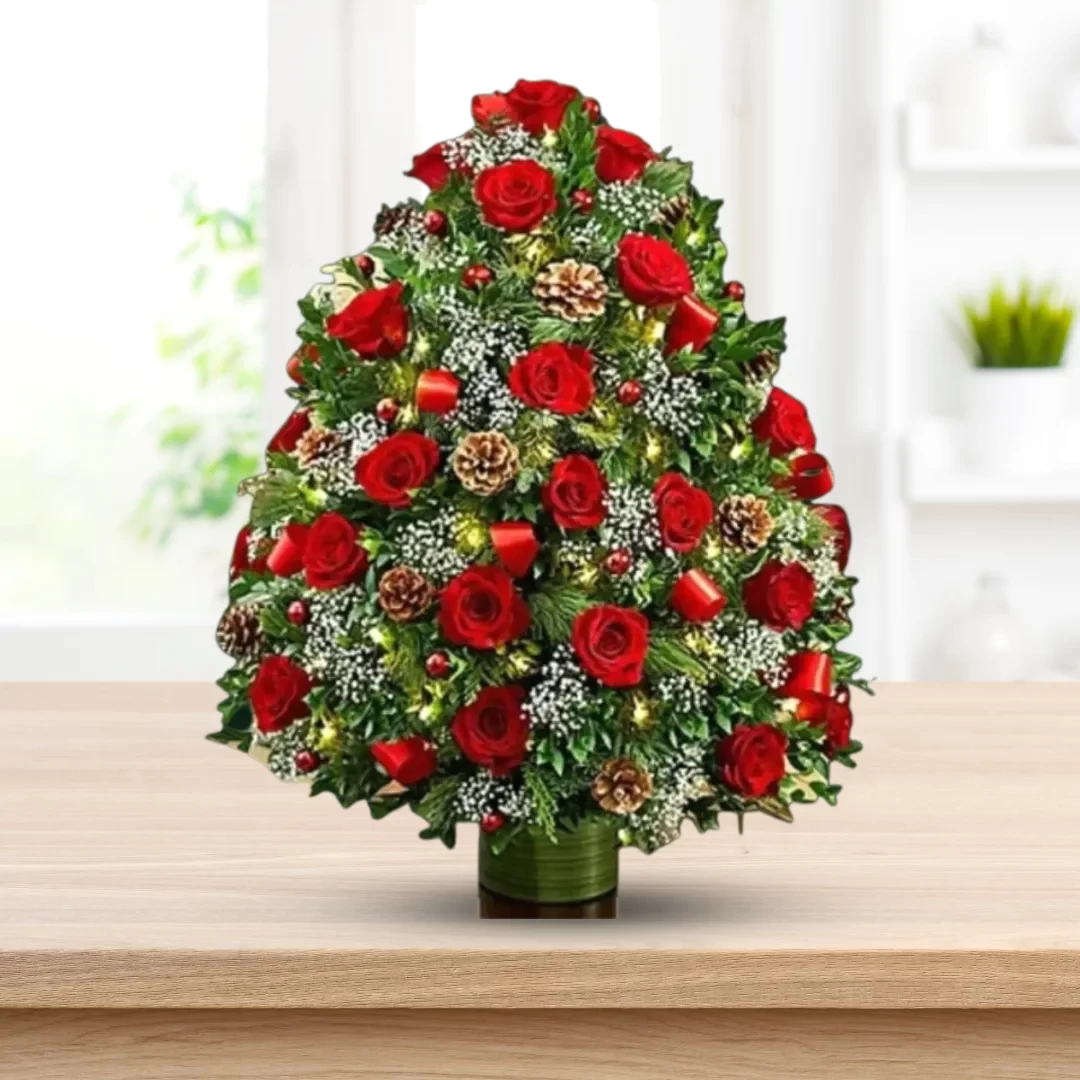Red Flowers in Tree Shape