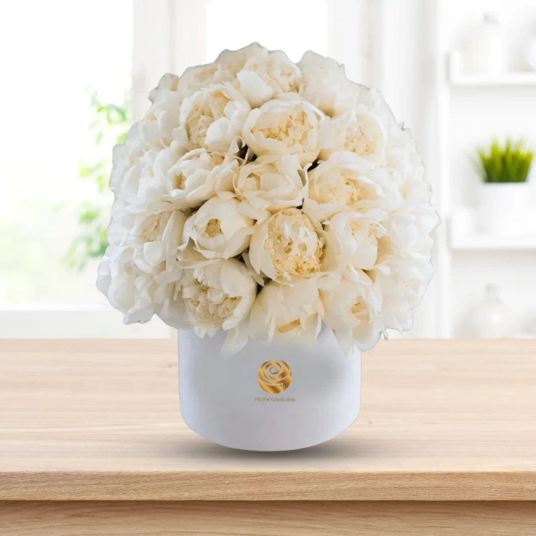 Los Angeles - White Peony Luxury Flowers Box