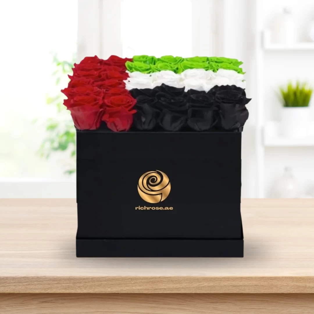 National Day Flowers in Black Box