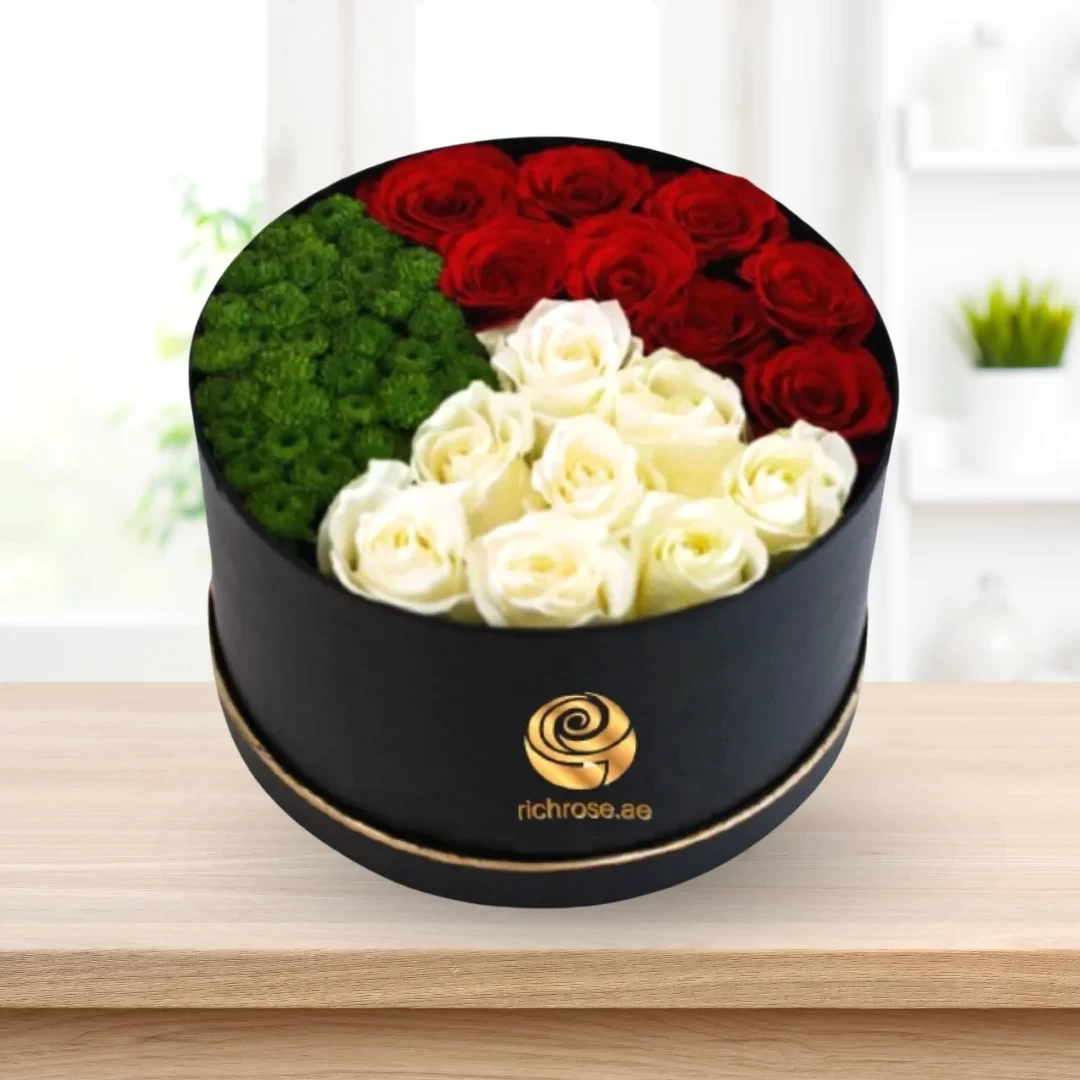 UAE Flag Arrangement in Round Box 