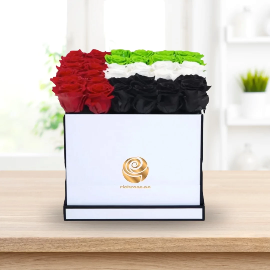 National Day Flowers in White Box