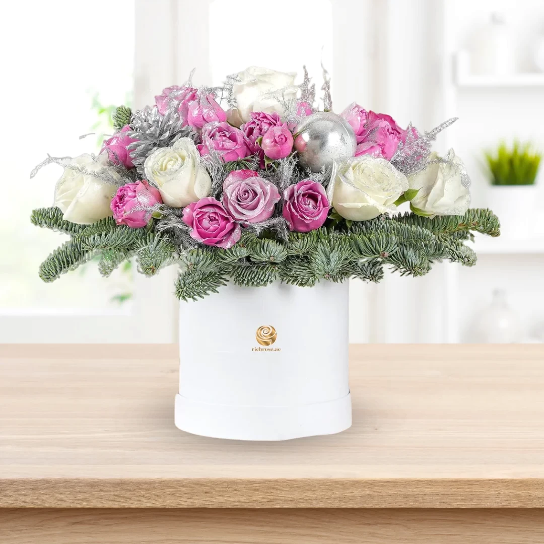 Christmas and New Year Flower Box Arrangement