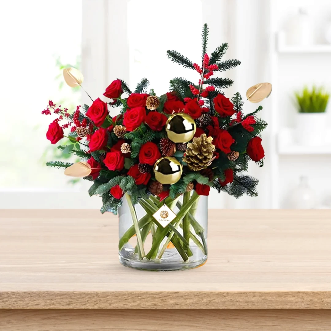 Stunning Christmas Flowers  Vase