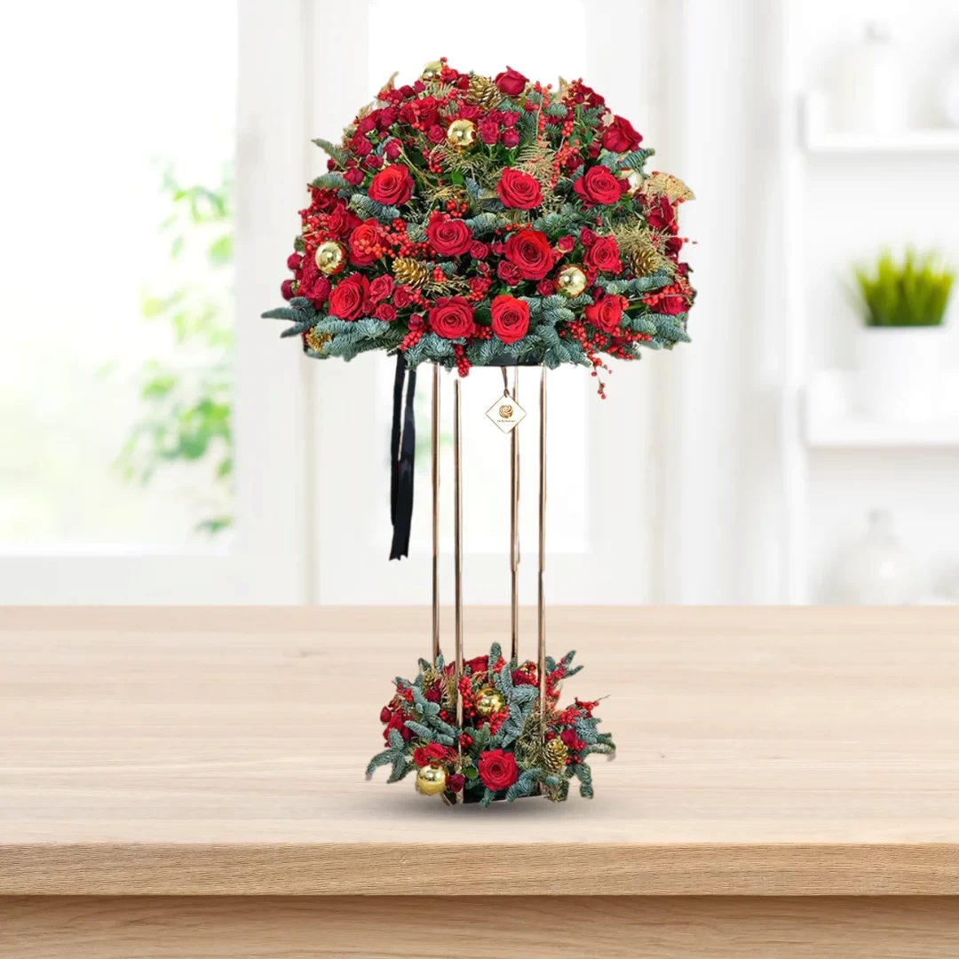 Christmas Red Flowers VIP Flowers Stand
