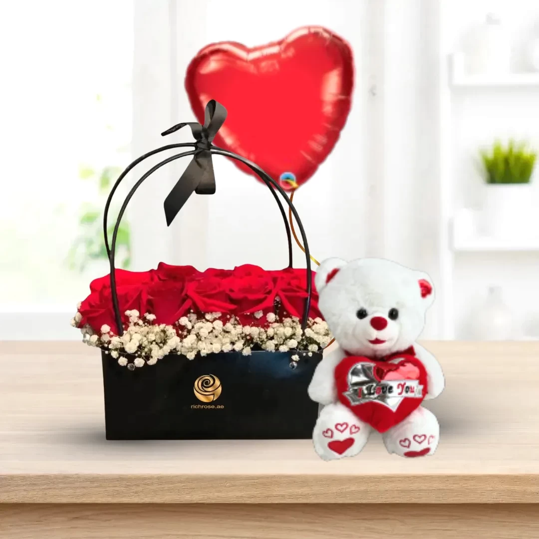 Wicked with White Teddy 35cm and 1 Balloon