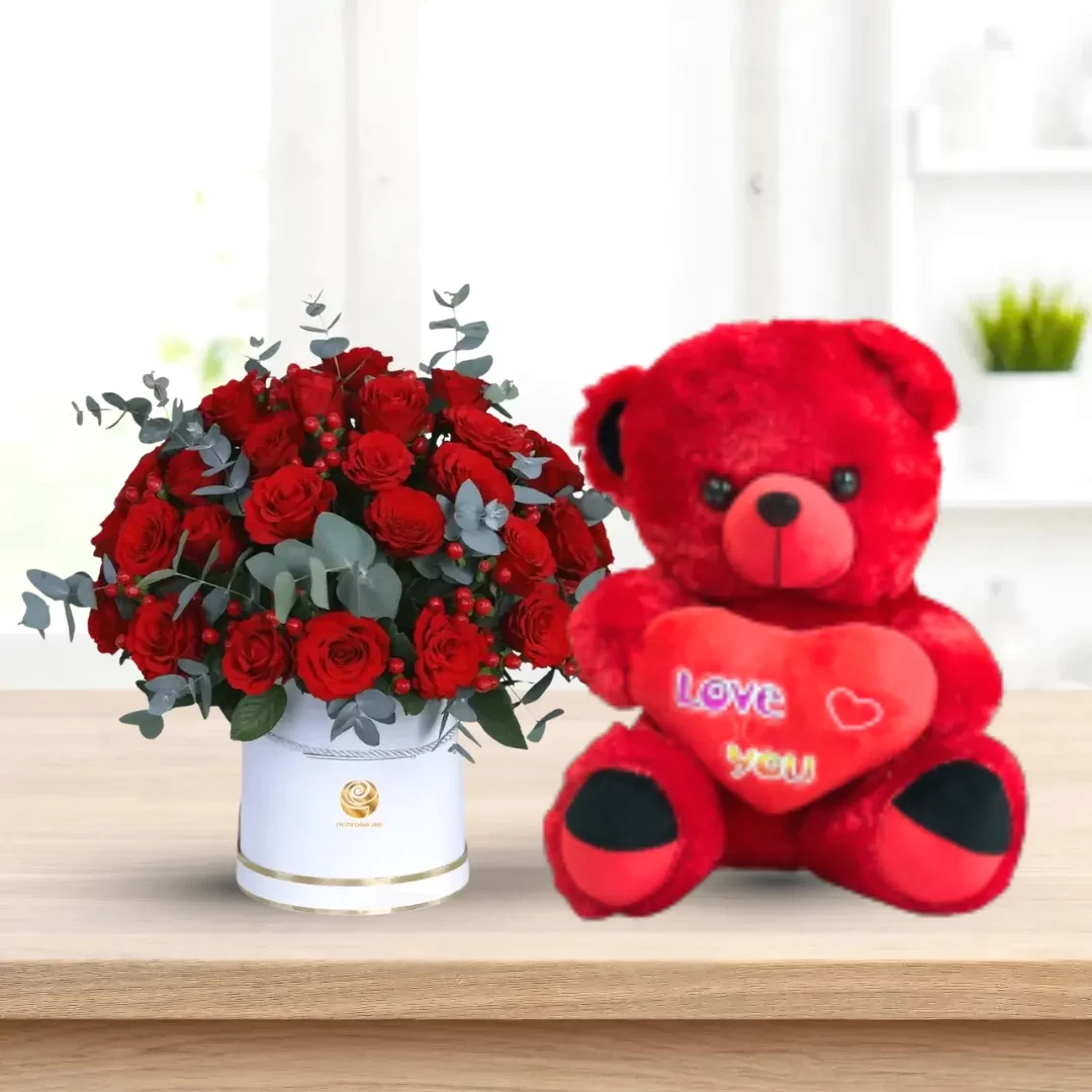 Art of Love with Red Teddy 75cm
