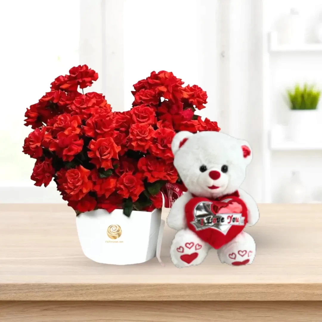 Upgraded with White Teddy 45cm