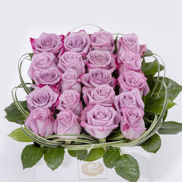 AMMAN- Purple Roses Box Arrangement