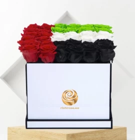 National Day Flowers in White Box