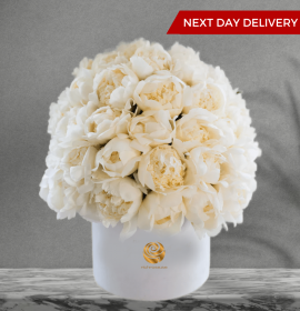 Los Angeles - White Peony Luxury Flowers Box
