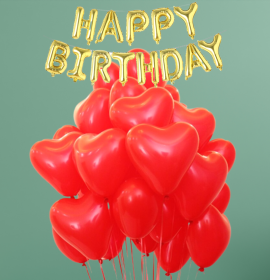 red birthday balloon decoration