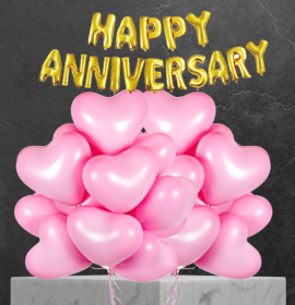 pink anniversary balloons decorations