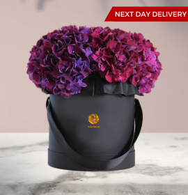 puple hydrangea box - flowers delivery dubai