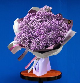 Purple Gypsophilia Bouquet