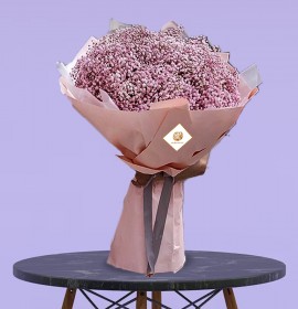 Pink gypsophilia bouquet
