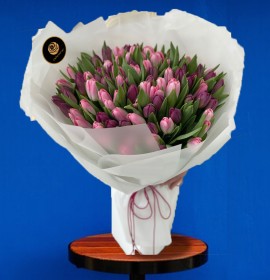 Pink Purple Tulips Bouquet