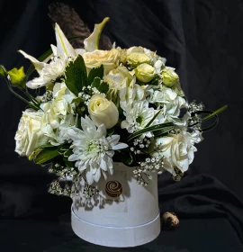 Mixed White Flowers in Box