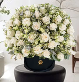 White Roses Premium Box - Vip Flowers