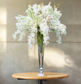 White Mixed Flowers Centre Table Tall Arrangement