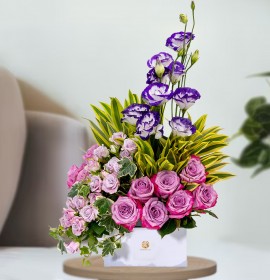 mixed purple flowers - Sameday flower delivery