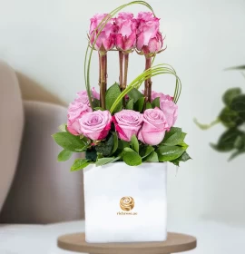 purple roses flowers box - send flowers