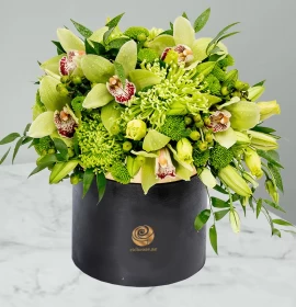 mixed green flowers box
