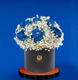 KAMPALA- Luxury Gypsophila and Painted Blue Roses Box