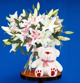 Pink Lily Bunch Deluxe Size with Free Gift