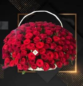 Love and Roses - Valentine Red Roses in Premium Basket