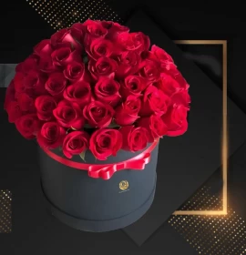 My Joy -  Valentine Red Roses in Black Box