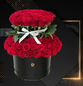 My Roses -  Valentine Red Roses Step Arrangment Box