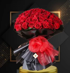 50 red roses bouquet - valentine same day flower delivery