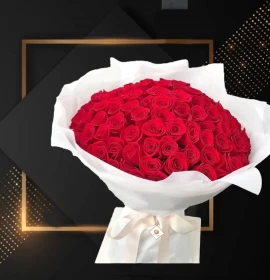 70 red roses bouquet - best flowershop valentine