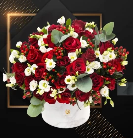 red and white flowers luxury valentines flowers